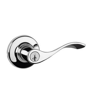 Kwikset Balboa Polished Chrome Keyed Entry Door Handle featuring SmartKey Security 405BL26SMT6K4V1