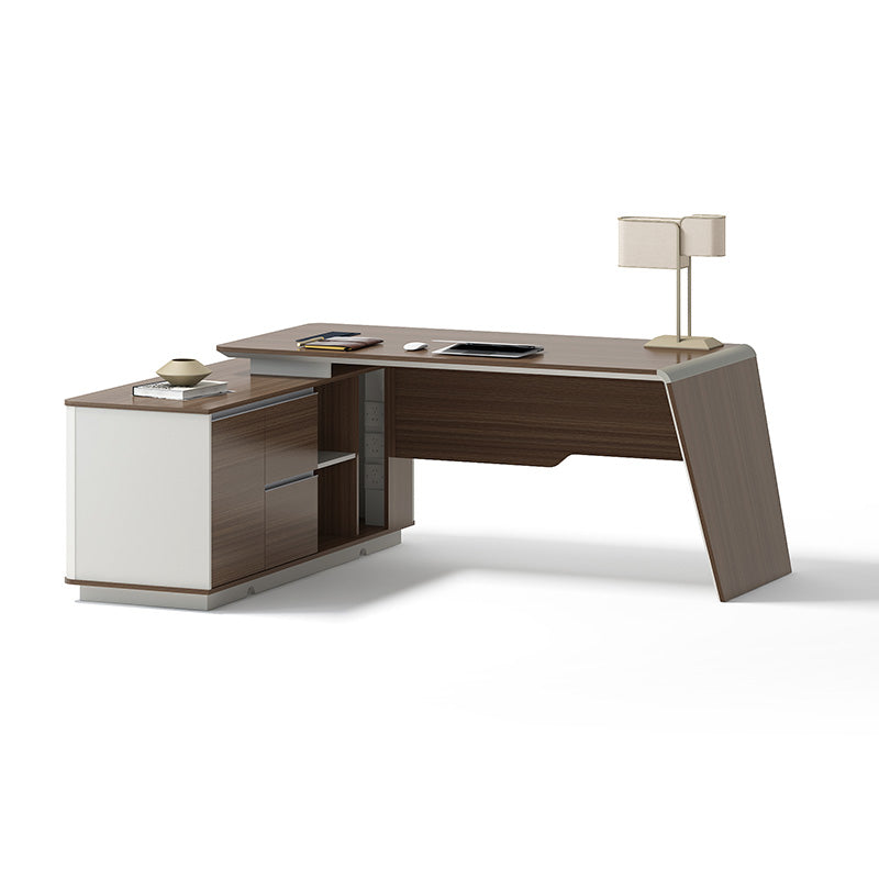 ANDERS Executive Desk Reversible Return 2.0M - Australian Gold Oak/ Beige