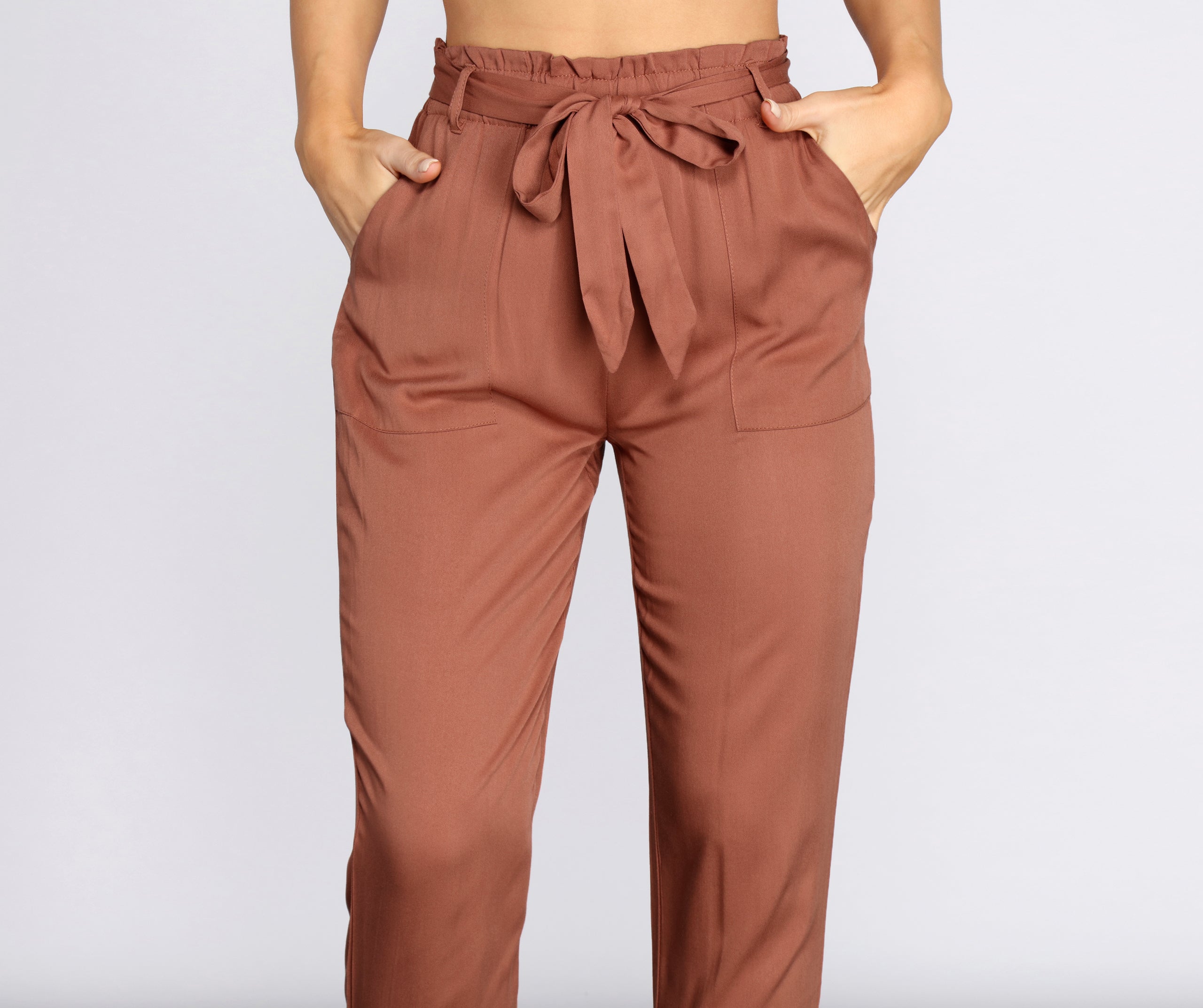 Tied and Tapered Paperbag Pants