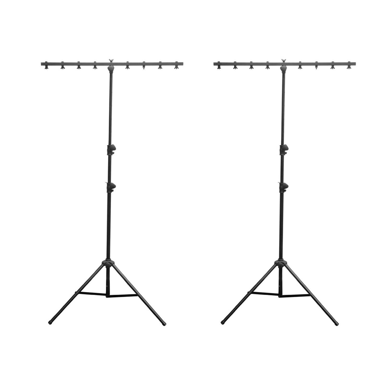 2) Chauvet DJ CH-06 Portable Lightweight Easy Setup T Bar Tripod Light Stands