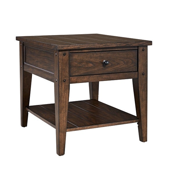 Lake House Rustic Brown Oak 3 Piece Set (1-Cocktail 2-End Tables)