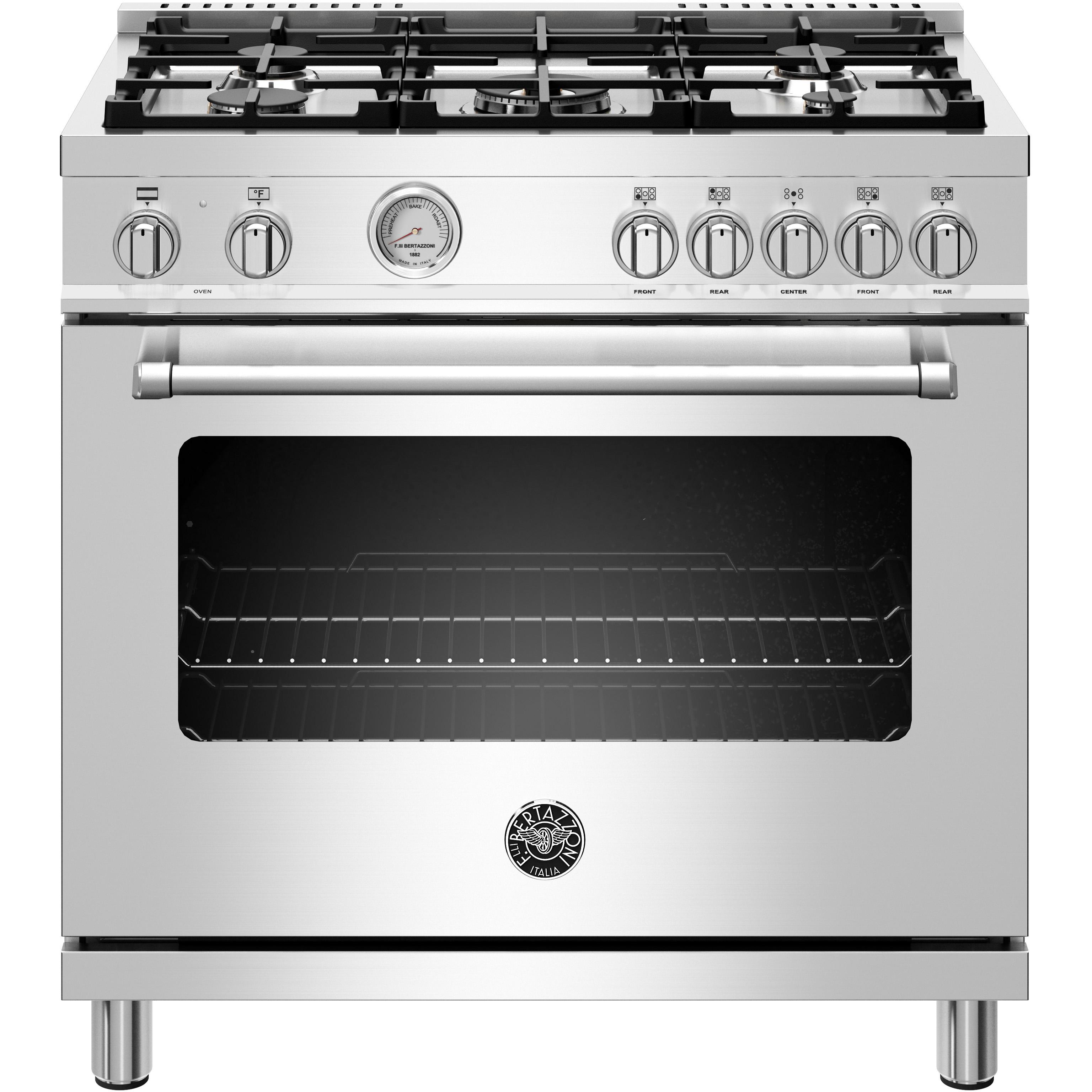 Bertazzoni 36-inch Freestanding Dual Fuel Range with Convection Technology MAST365DFMXE