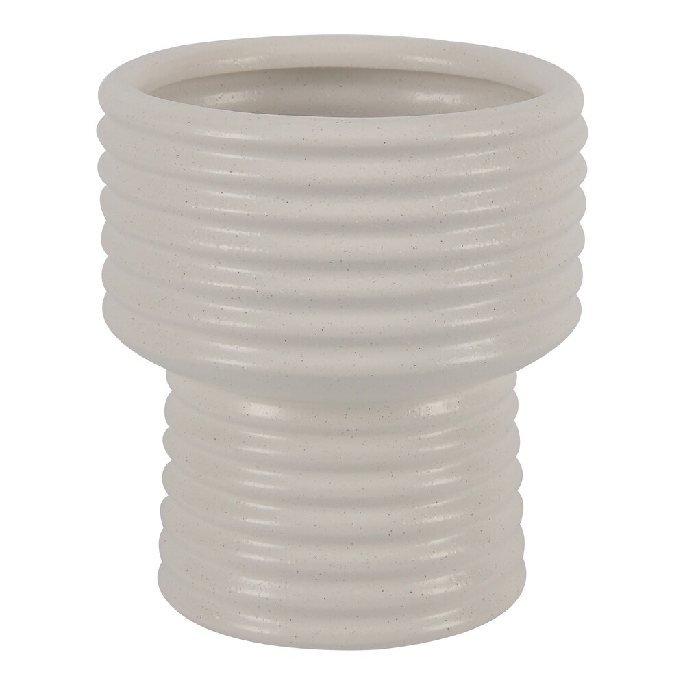 Aurelle Home Modern Tiered Rings Stoneware Vase