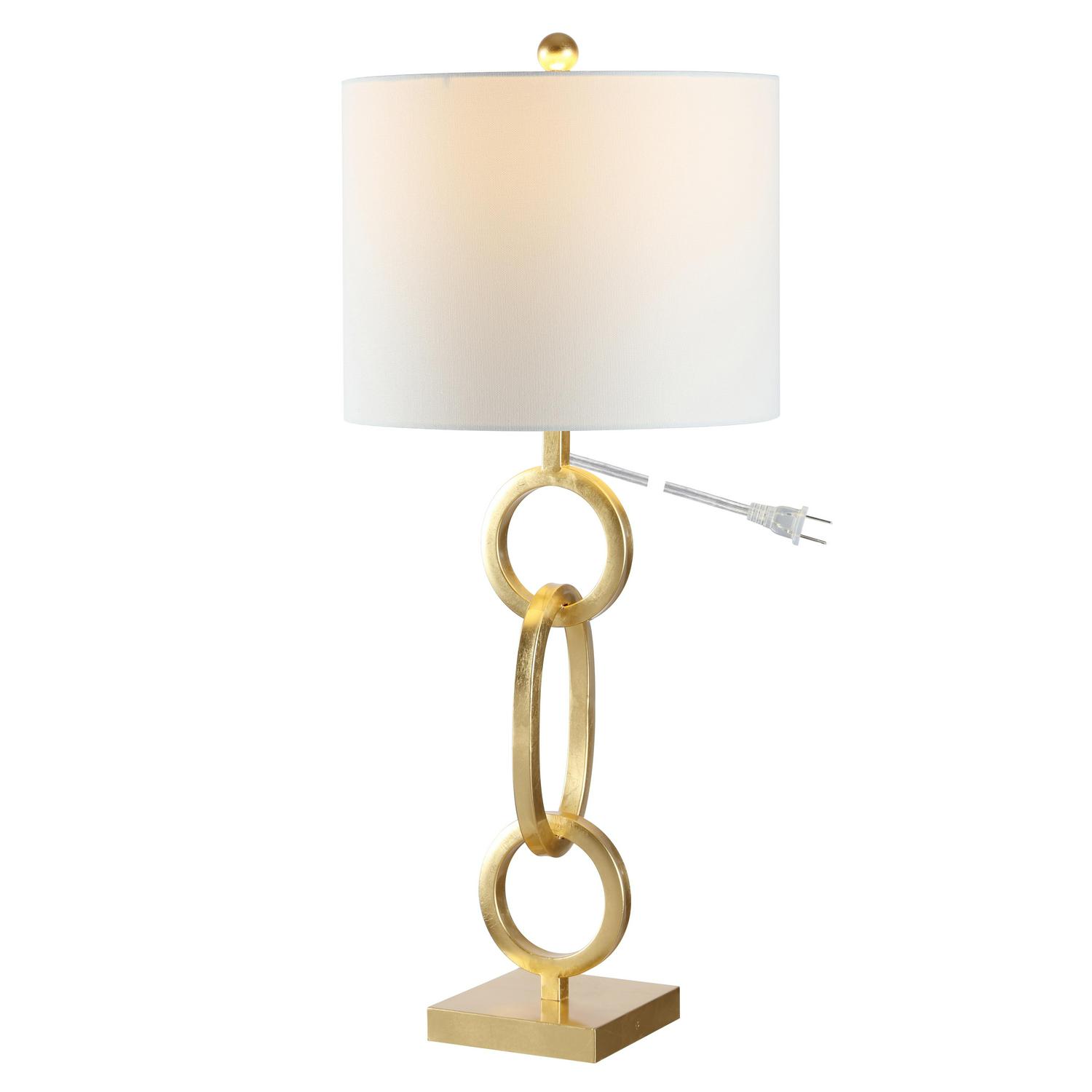 Safavieh Alaia 32 in. Round Chain Iron Table Lamp， Gold