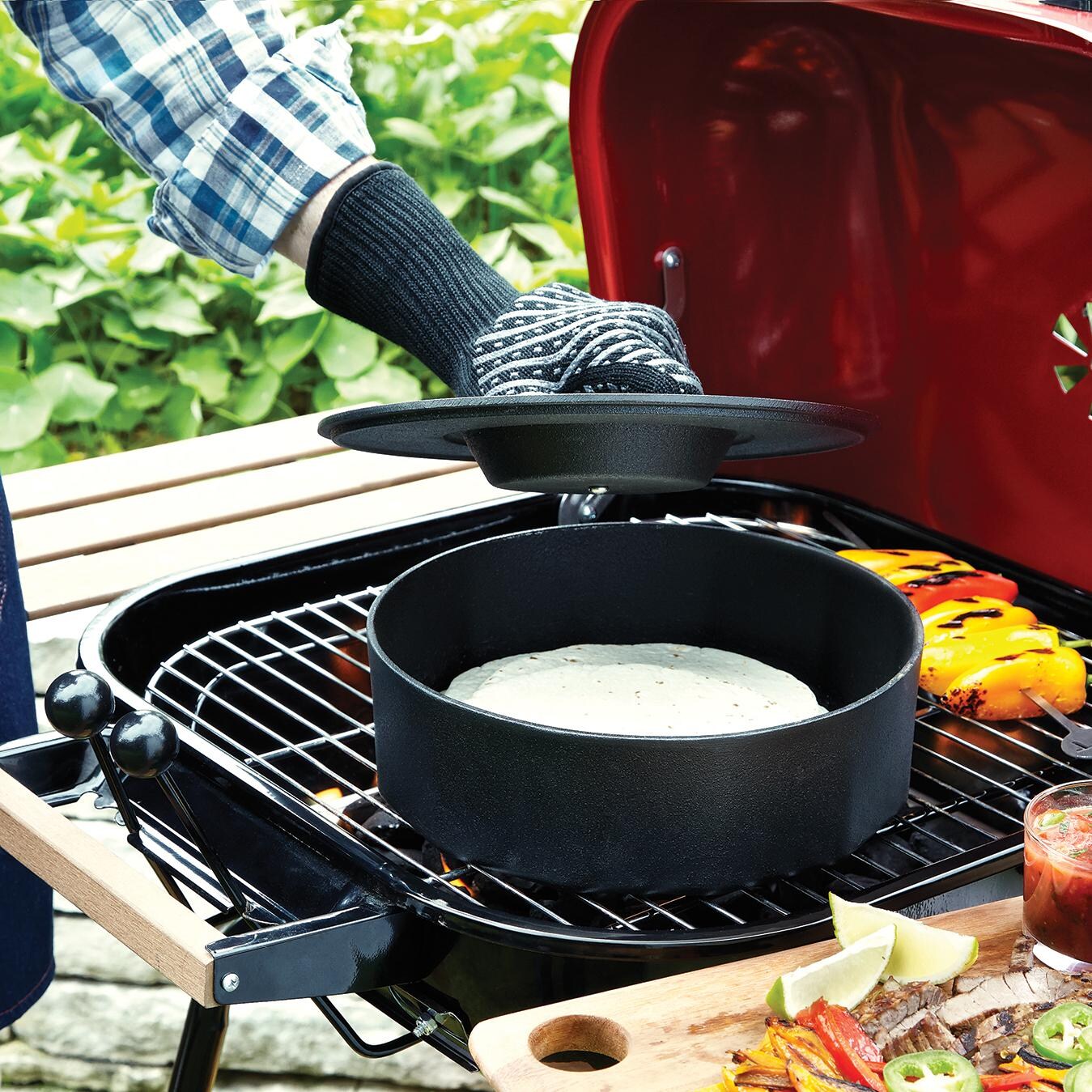 Outset Cast Iron Multi-Purpose Pot and Tortilla Warmer W/ Lid