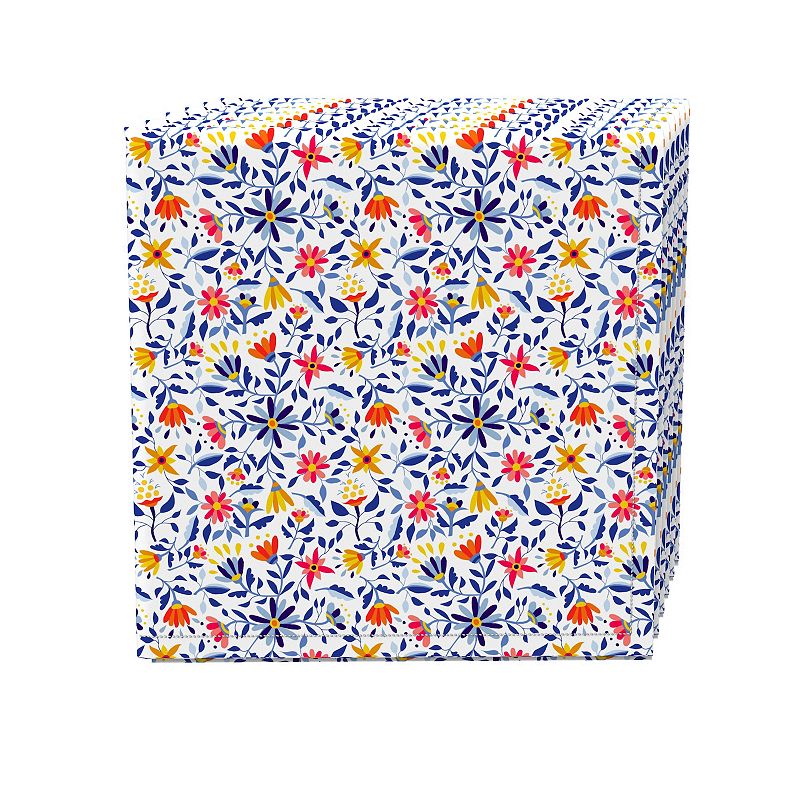 Napkin Set， 100% Polyester， Set of 4， 18x18， Retro Garden