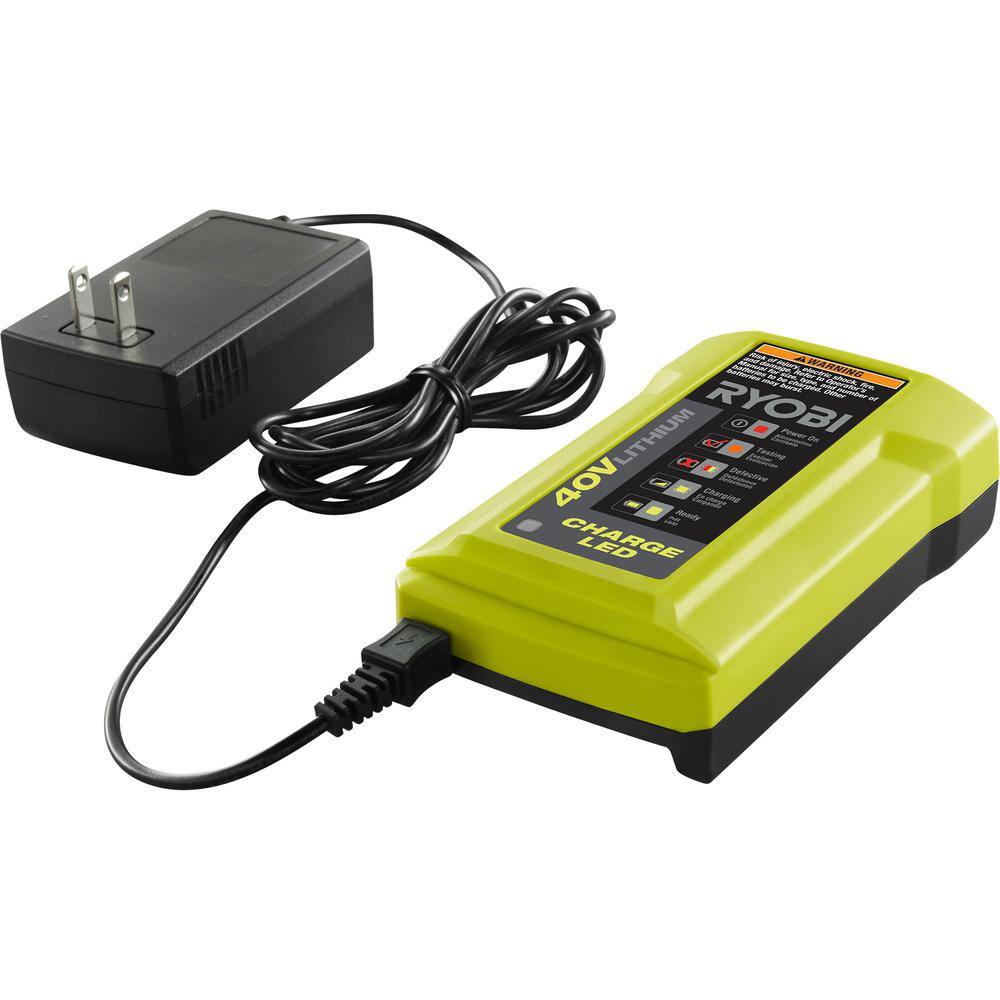 RYOBI 40V Lithium-Ion 6.0 Ah High Capacity Battery and Charger Kit OP40602-04