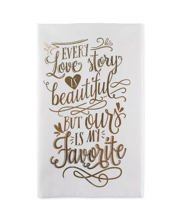 Design Imports Love Story Printed Dishtowel Set of 2