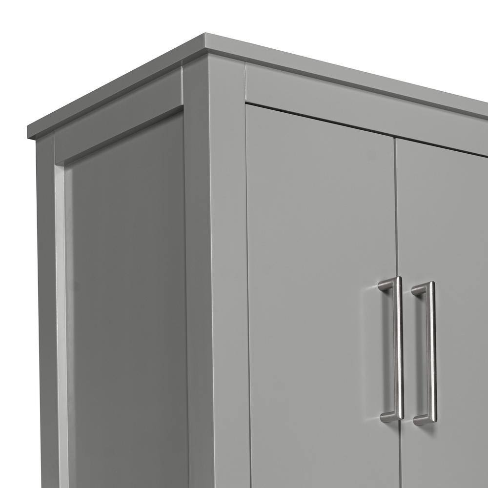 Home Decorators Collection Nova 23 in. W x 16 in. D x 60 in. H Storm Gray Linen Cabinet 21038-LT23-ST