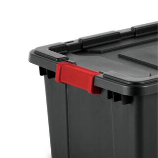 Sterilite Durable Rugged Industrial 15 Gal. Storage Bin in Black (6-Pack) 6 x 14649006