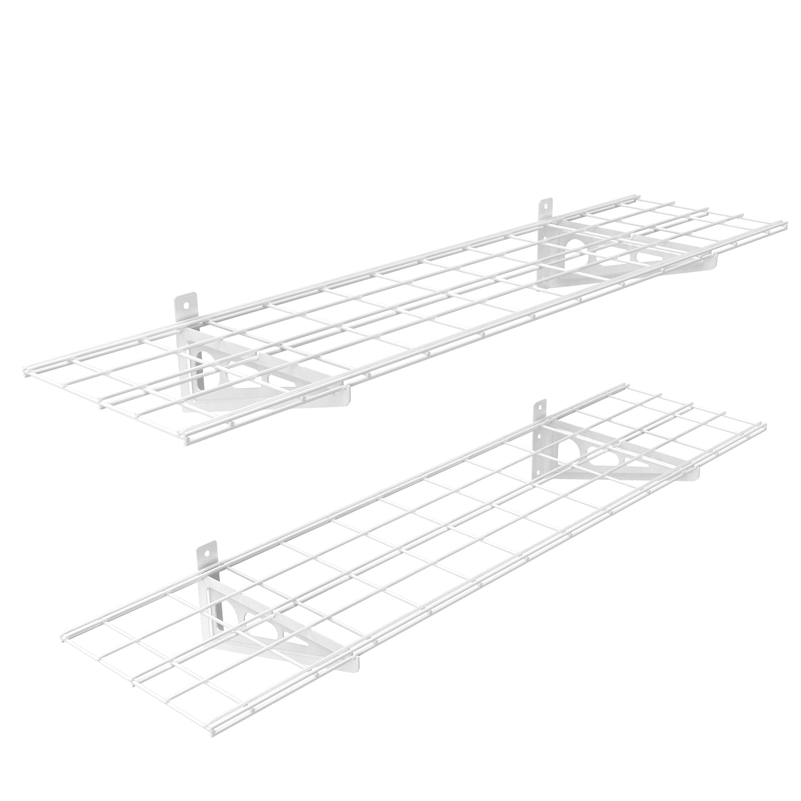 FLEXIMOUNTS 2-Pack Wall Shelf Steel Garage Shelving Storage Rack 12