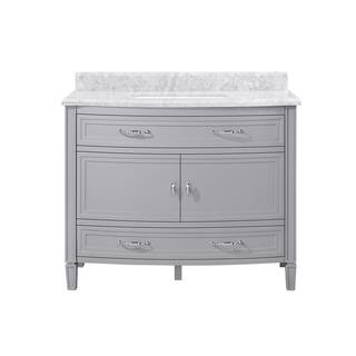 Home Decorators Collection Dacosti 42 in. W x 22 in. D x 34.5 in. H Single Sink Bath Vanity in Pebble Grey with White Carrara Marble Top Dacosti 42PG