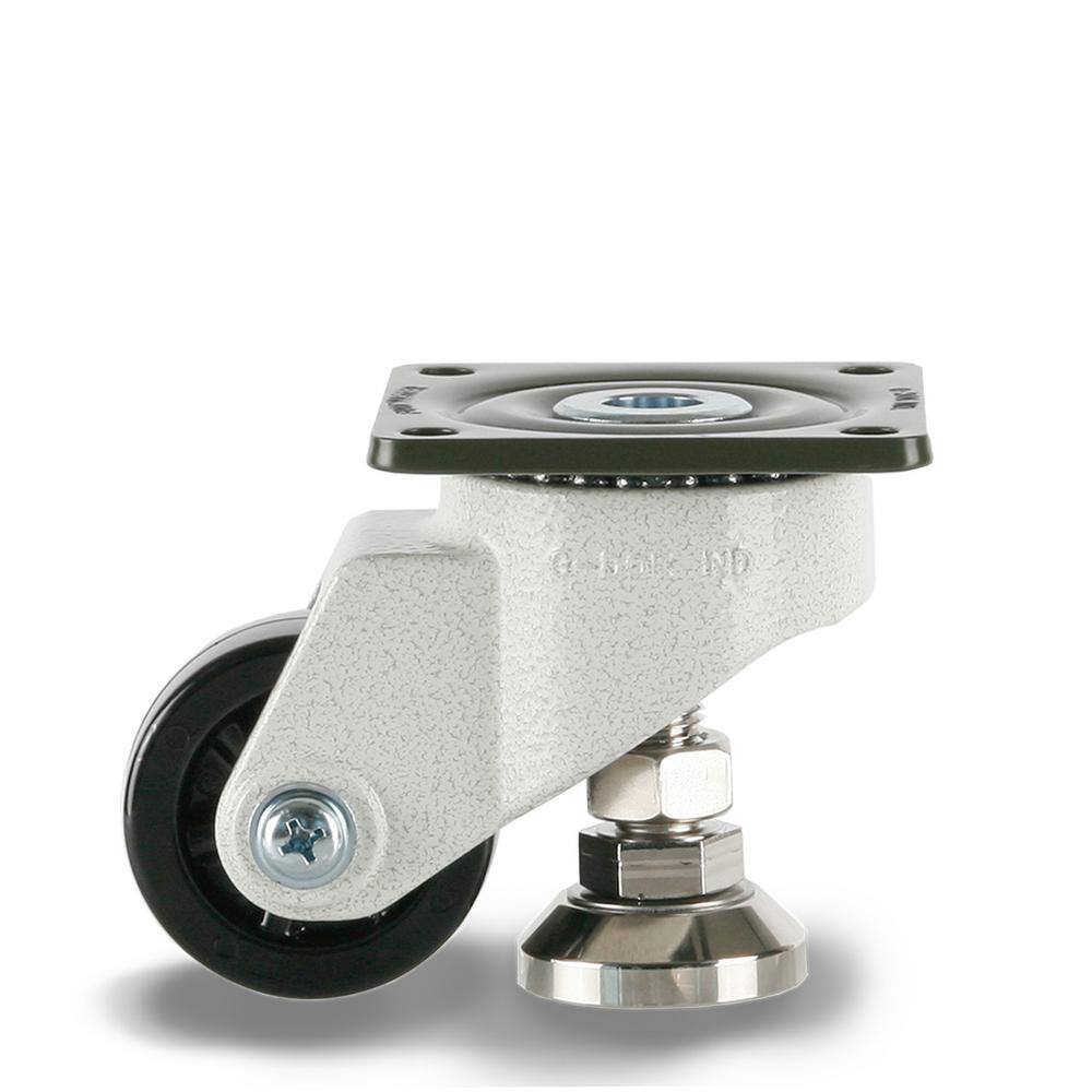 Foot Master GDL 2-12 in. Nylon Swivel Iconic Ivory Plate Mounted Leveling Caster with 1100 lb. Load Rating GDL-65-ASF-NYN