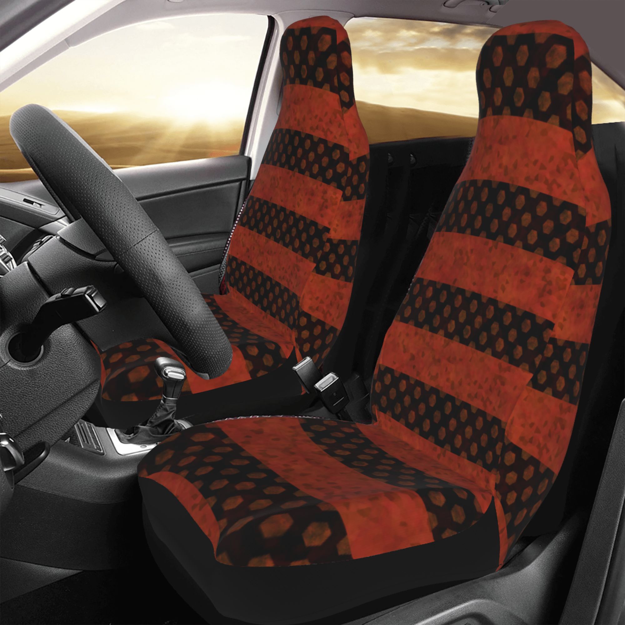 ZICANCN Car Seat Cover Red Watercolor Geometry Car Front Seat Covers Protectors ， Automotive Seat Covers for Cars Trucks Suv