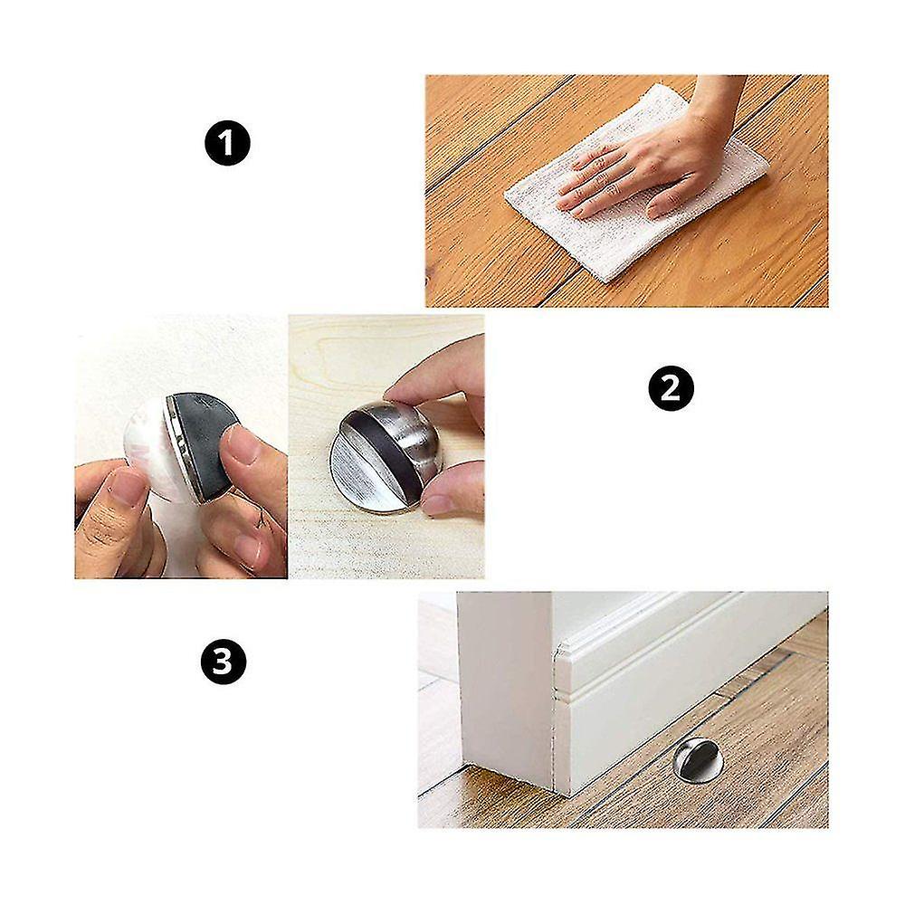 Self Adhesive Door Stops For All Hard Floors Protect Walls And Furniture Anti-bump