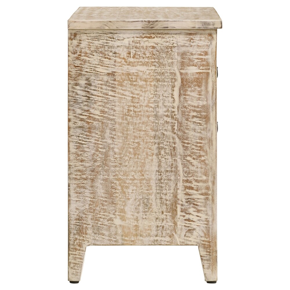 Coaster Furniture Mariska 3 drawer Wooden Accent Cabinet White Distressed   28.00'' x 16.00'' x 28.00''