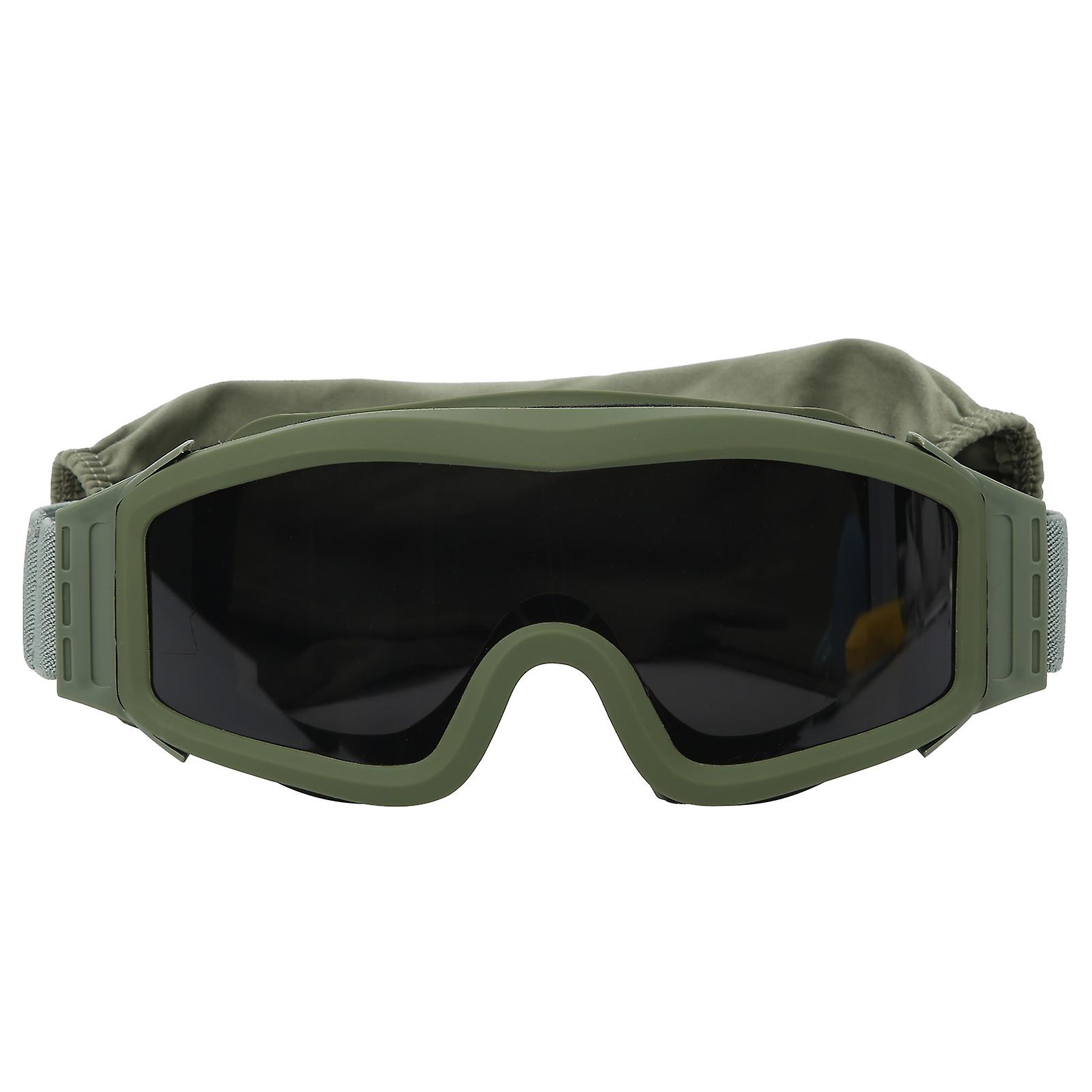 Tactics Dustproof Protective Glasses Impact Resistant Antiexplosion Military Goggles(verre Gris  Cadre Vert Arme )