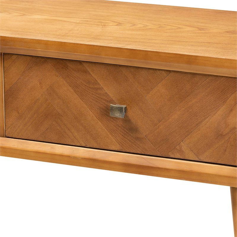 Baxton Studio Brown Finished Wood 2 Drawer Console Table   Midcentury   Console Tables   by Homesquare  Houzz