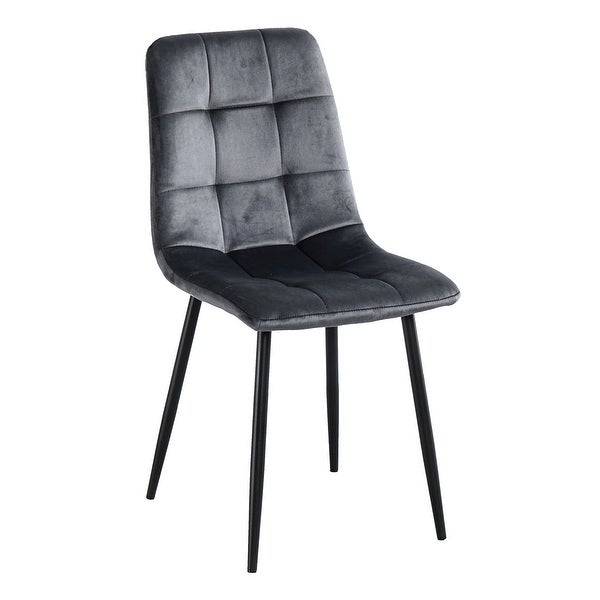 Set of 4 Modern Velvet Dining Chairs ， Fabric Accent Upholstered Chairs Side Chair with Black Legs for Dinning room
