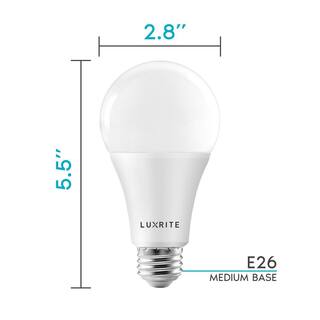 LUXRITE 150-Watt Equivalent A21 Dimmable LED Light Bulbs Enclosed Fixture Rated 4000K Cool White (2-Pack) LR21452-2PK