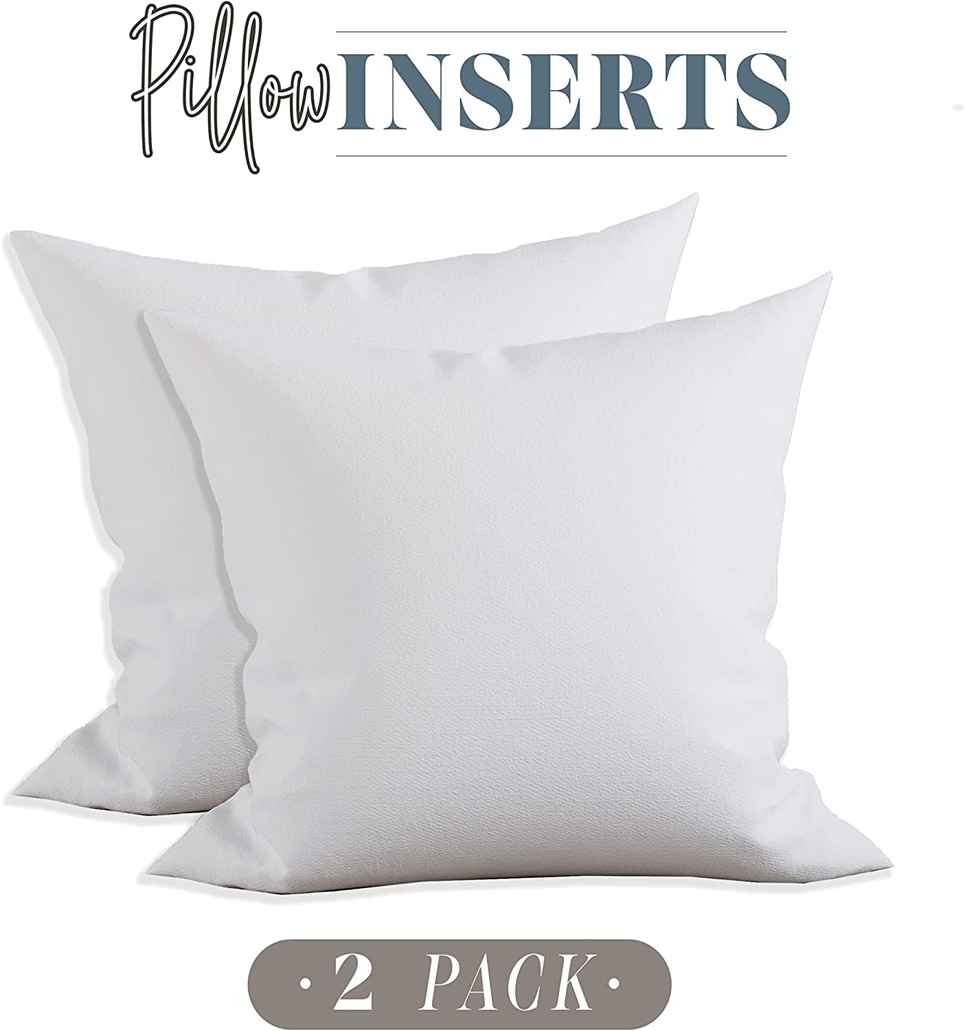 Elegant Comfort 12 x 12 Pillow Inserts - Set of 2 - Square Form Throw Pillow Inserts with Poly-Cotton Shell and Siliconized Fiber Filling - Ideal for Couch and Bed Pillows, 12 x 12 inch