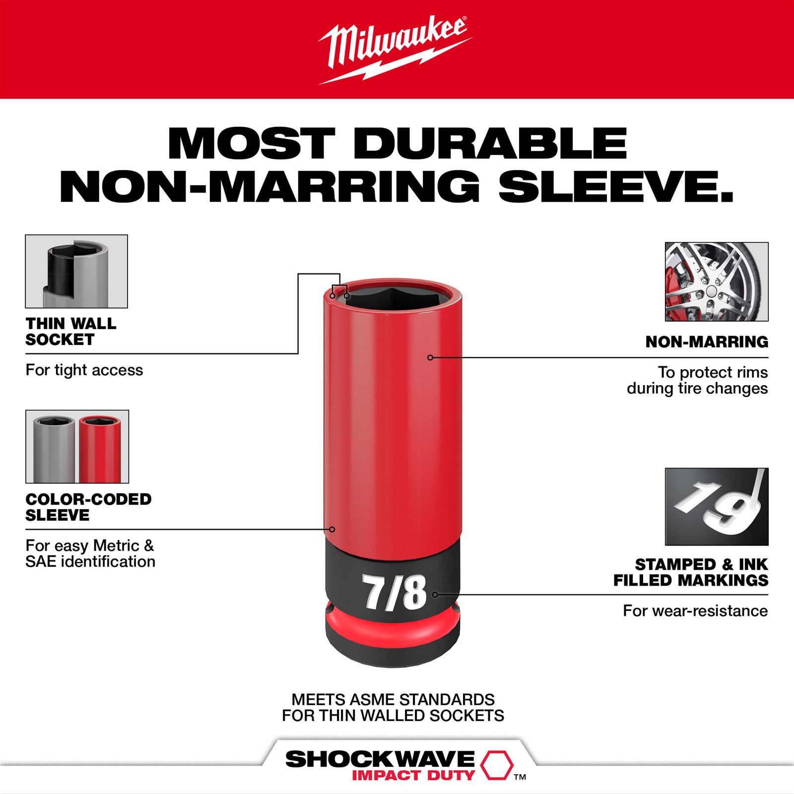 Milwaukee Tool 49-66-7831 Milwaukee SHOCKWAVE Impact Duty Lug Nut Sockets