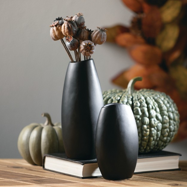 amp 8 quot Modern Matte Black Vase Set Of 2