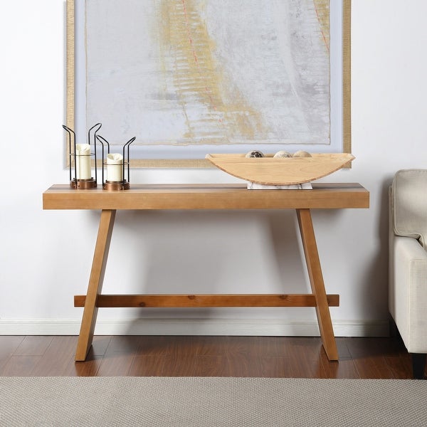 Dann Foley Lifestyle - Console Table - Two Tone Veneer With Stretcher