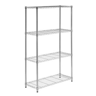 Honey-Can-Do Chrome 4-Tier Steel Wire Shelving Unit (14 in. D x 36 in. W x 59 in. H) SHF-01456