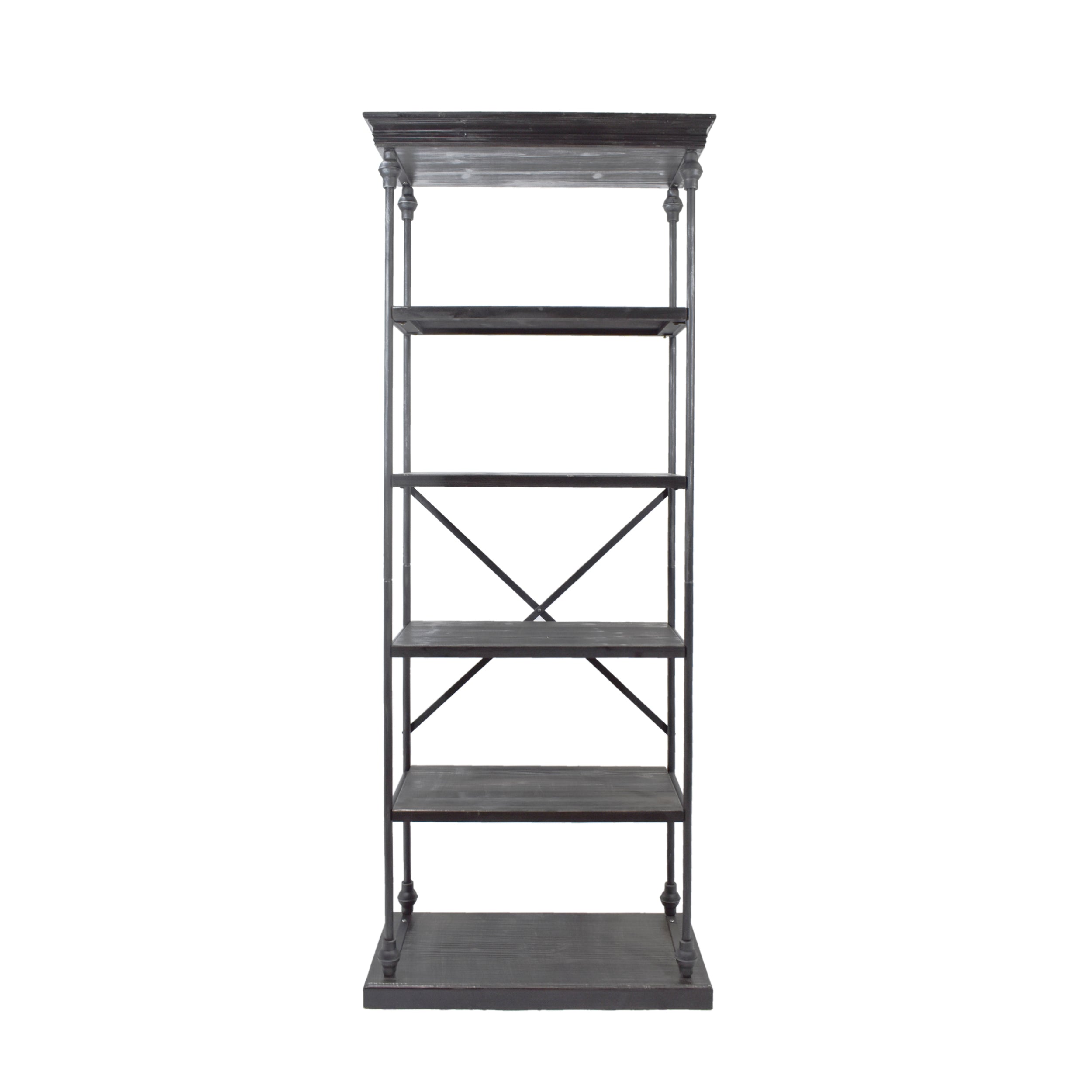 Scilla 5-Shelf Wood & Metal Etagere Bookcase