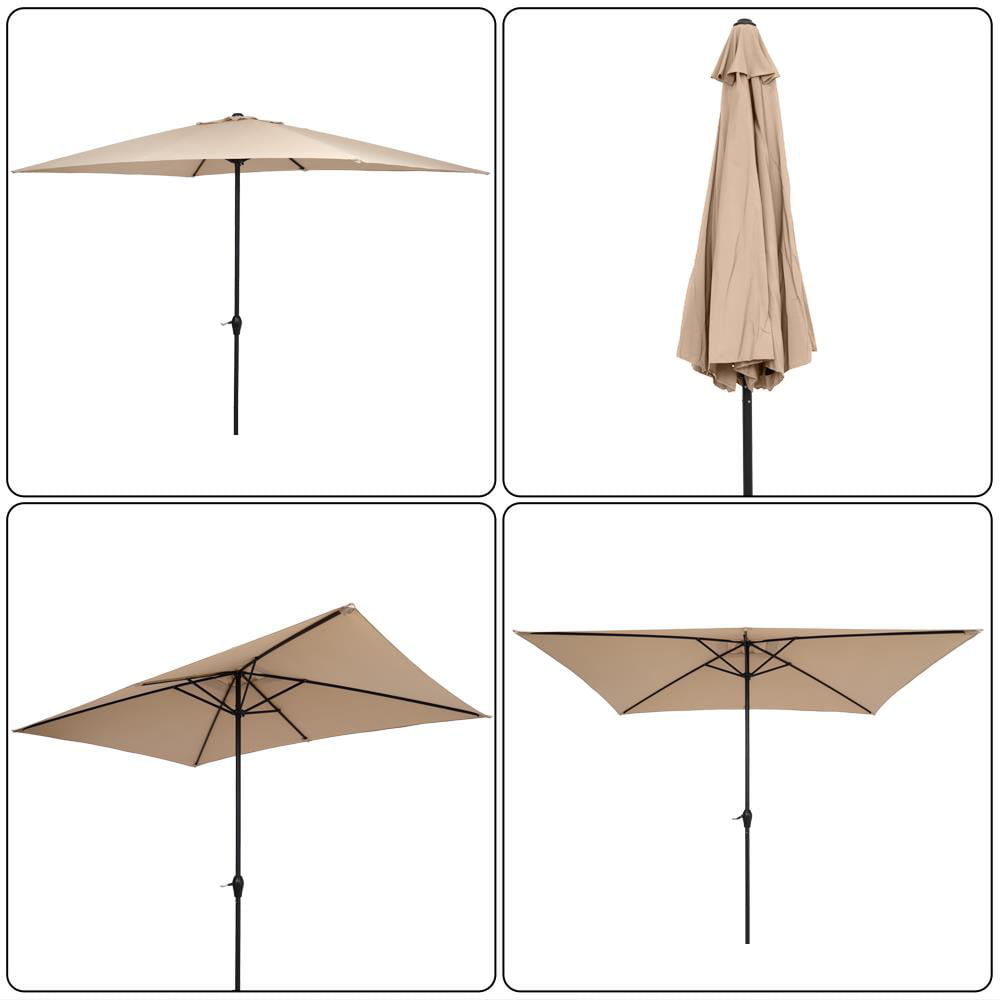 Zimtown 10ft Square Patio Umbrella Market Umbrella with Crank Top Color