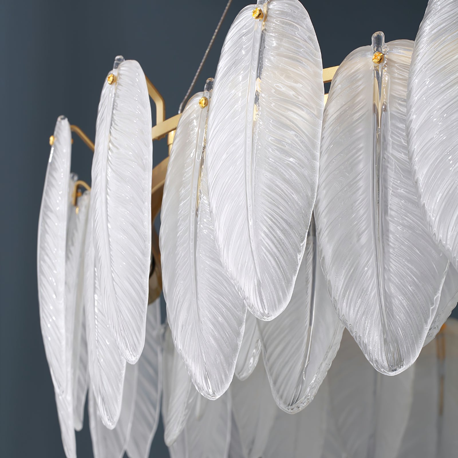 Glass Feather Chandelier