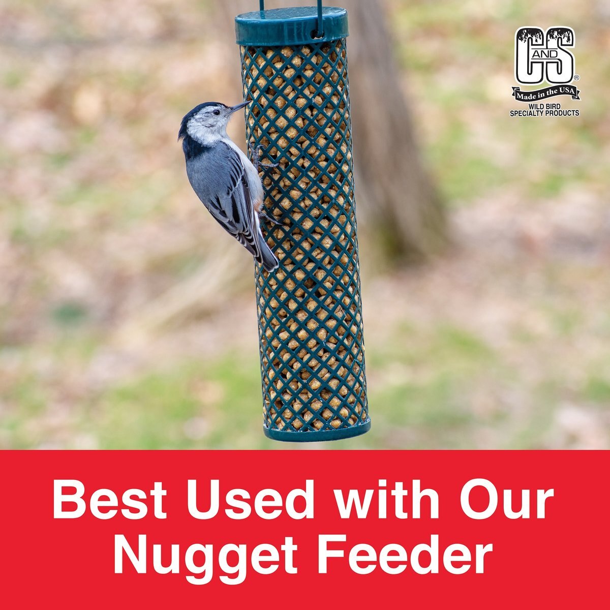 CandS No Melt and No Waste Bluebird Nuggets Bird Food， 27-oz bag