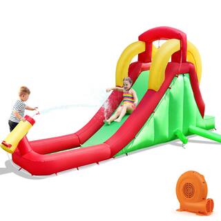 Gymax Inflatable Water Slide Bounce House Bouncer Kids Jumper Climbing with 350-Watt Blower GYM11232