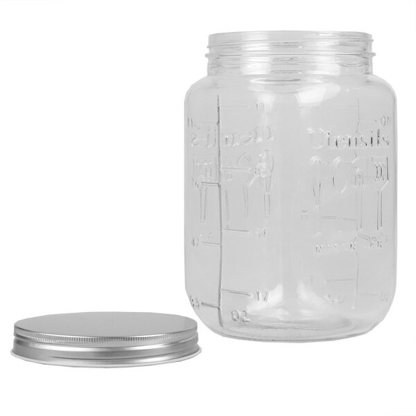 153.6 oz. X-Large Glass Mason Canister Jar， Clear - 153.6 oz