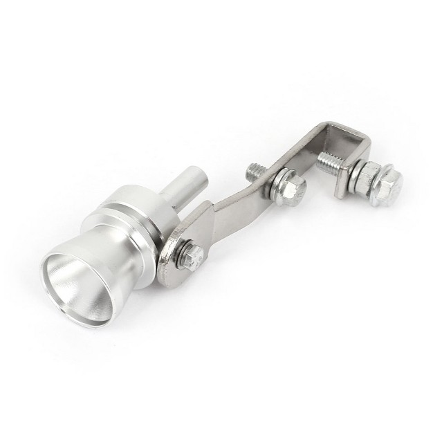 Unique Bargains Silver Sound Whistle Muffler Exhaust Pipe Valve Bov Simulator Whistler M Silver Tone 1pcs