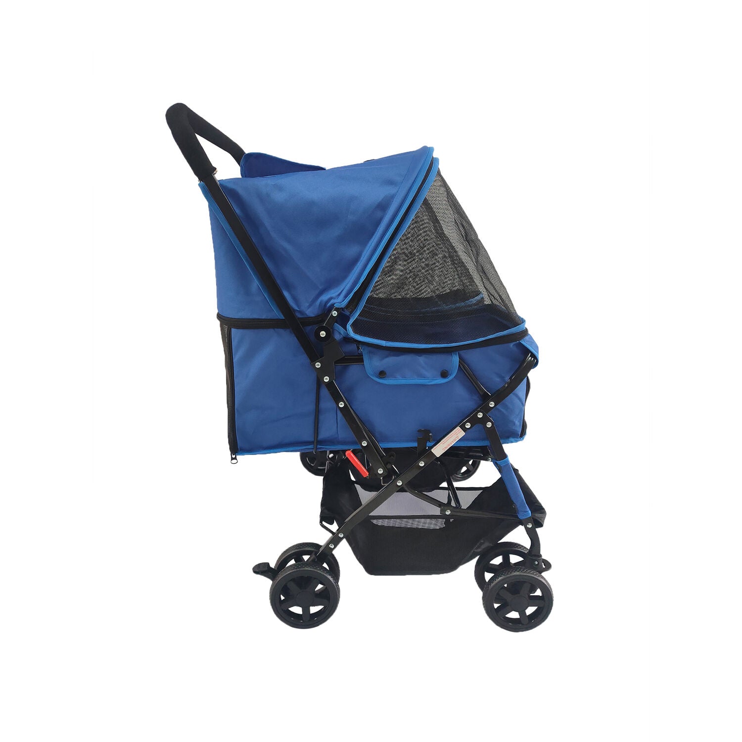 Critter Sitters Double Pet Stroller with Storage | Carriage Carrier for Animals up to 44 lbs | 4-Wheel | For Cats， Small/Medium Dogs， Rabbits and Guinea Pigs | Blue