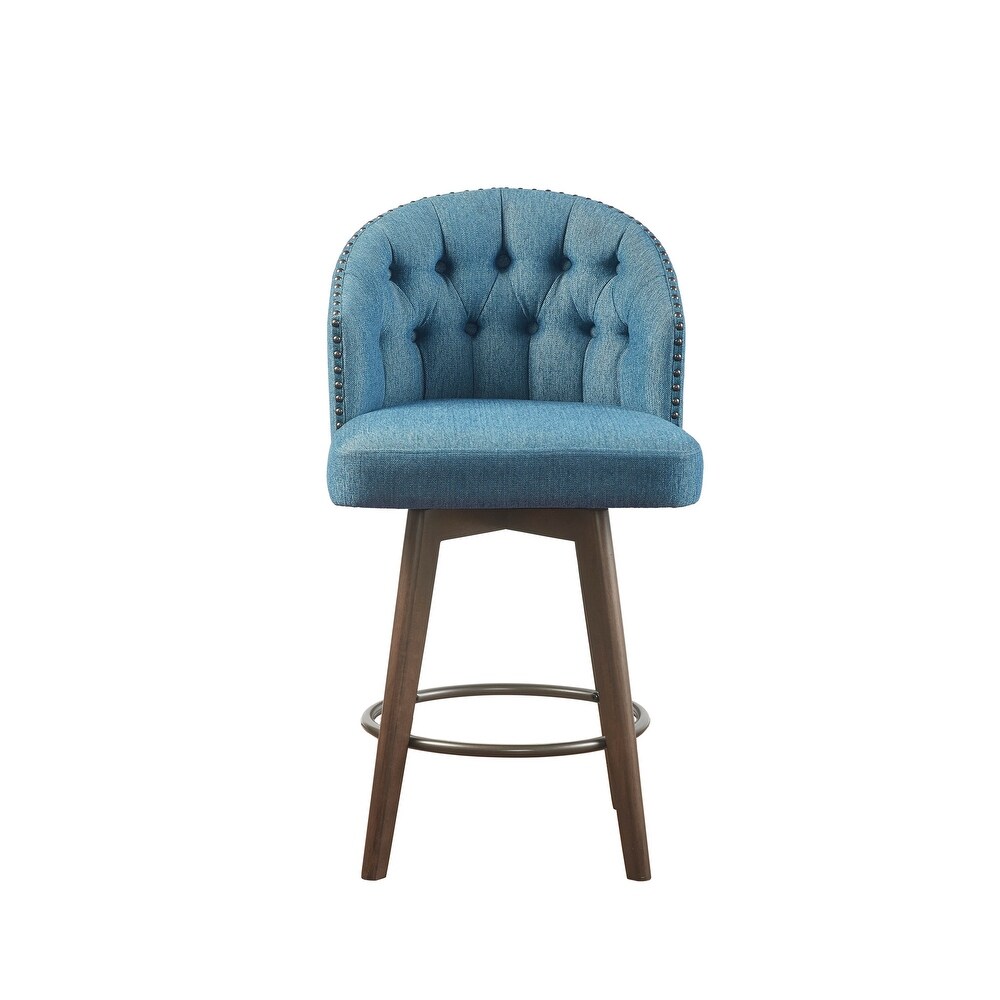 Madison Park Boyle Upholstered 360 Degree Swivel Counter Stool 26\