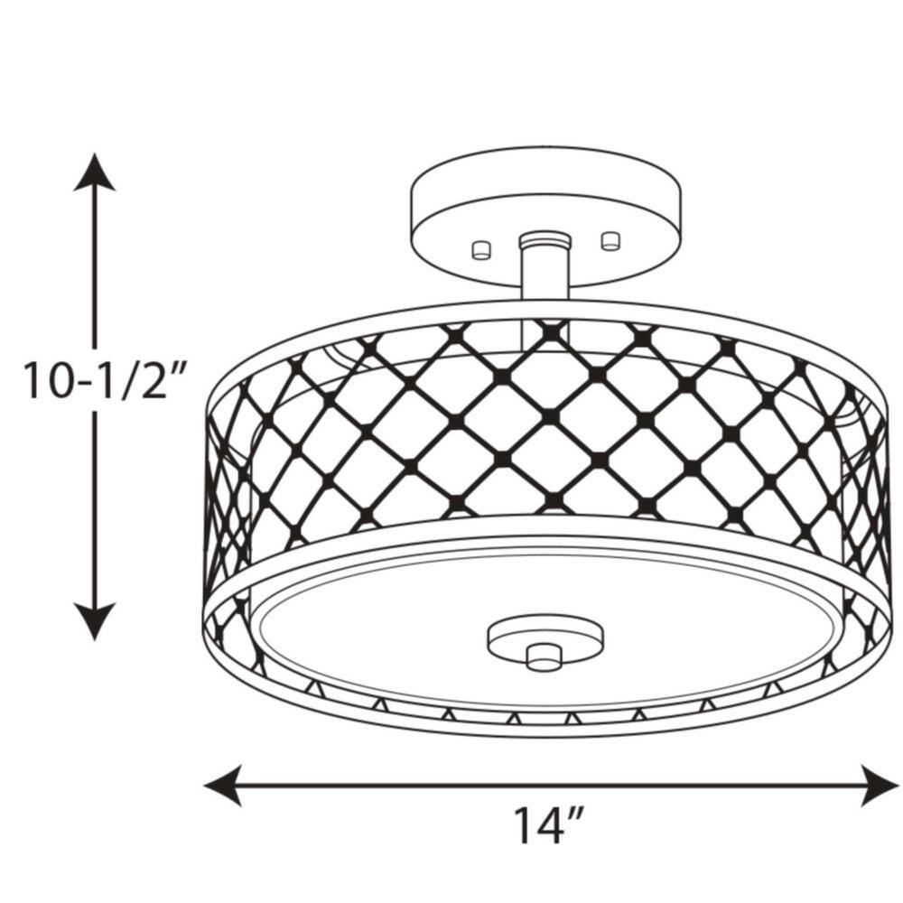 Progress Lighting Mingle Collection 17-Watt Brushed Nickel Integrated LED Semi-Flush Mount Light P2332-0930K9