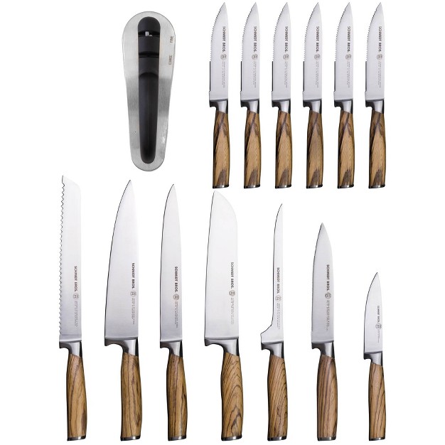 Schmidt Brothers Cutlery Zebra Wood 15pc Knife Block Set