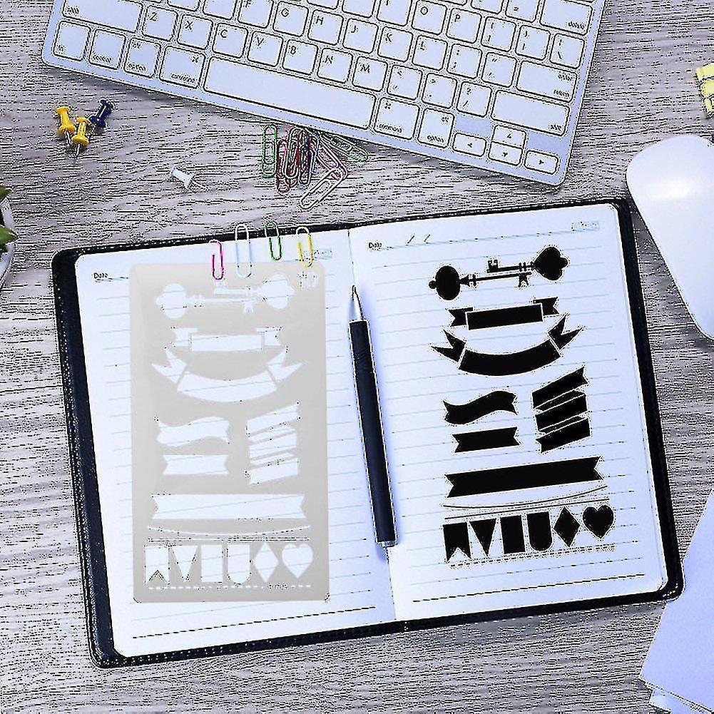 12 Pcs/set Bullet Stencil Set Plastic Planner Diy Drawing Template For Diary Notebook