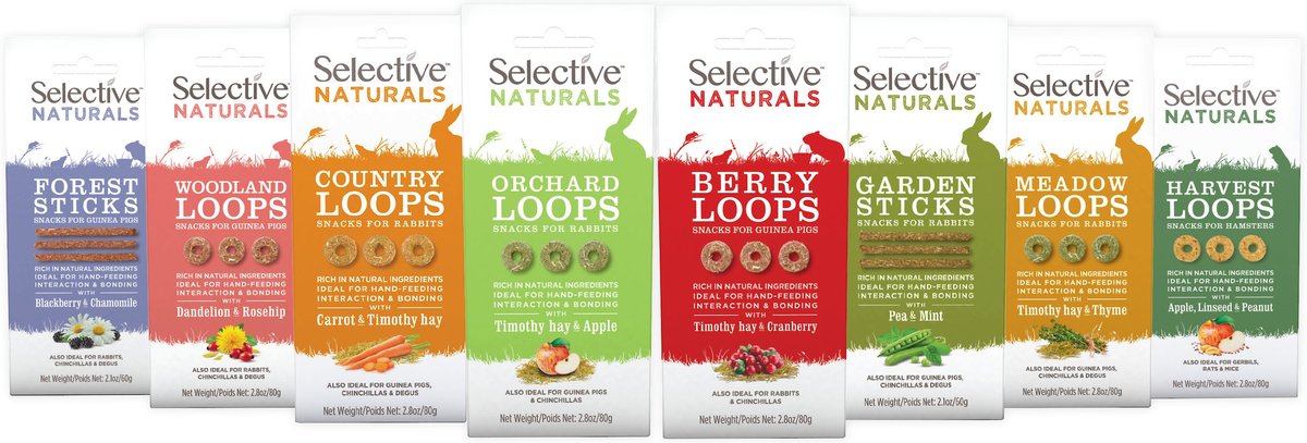 Science Selective Orchard Loops Timothy Hay and Apple Small Animal Treats， 2.8-oz box， case of 4