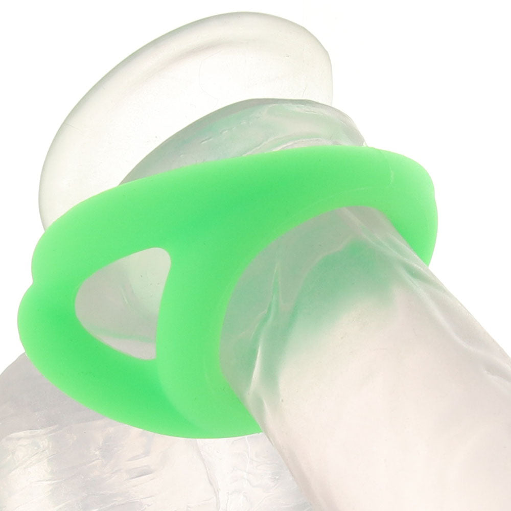 Ouch! Glow In The Dark Silicone Cock Ring & Ball Strap