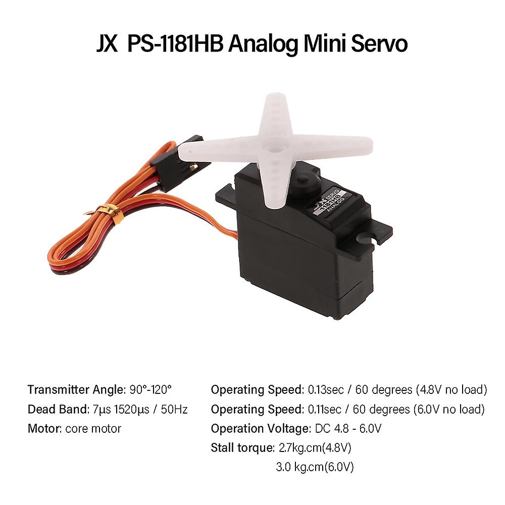 Jx Ps-1181hb 4.8v-6v 16g 0.13sec/60 3.0kg Analog Mini Servo For 1/16 Rc Car No.218110