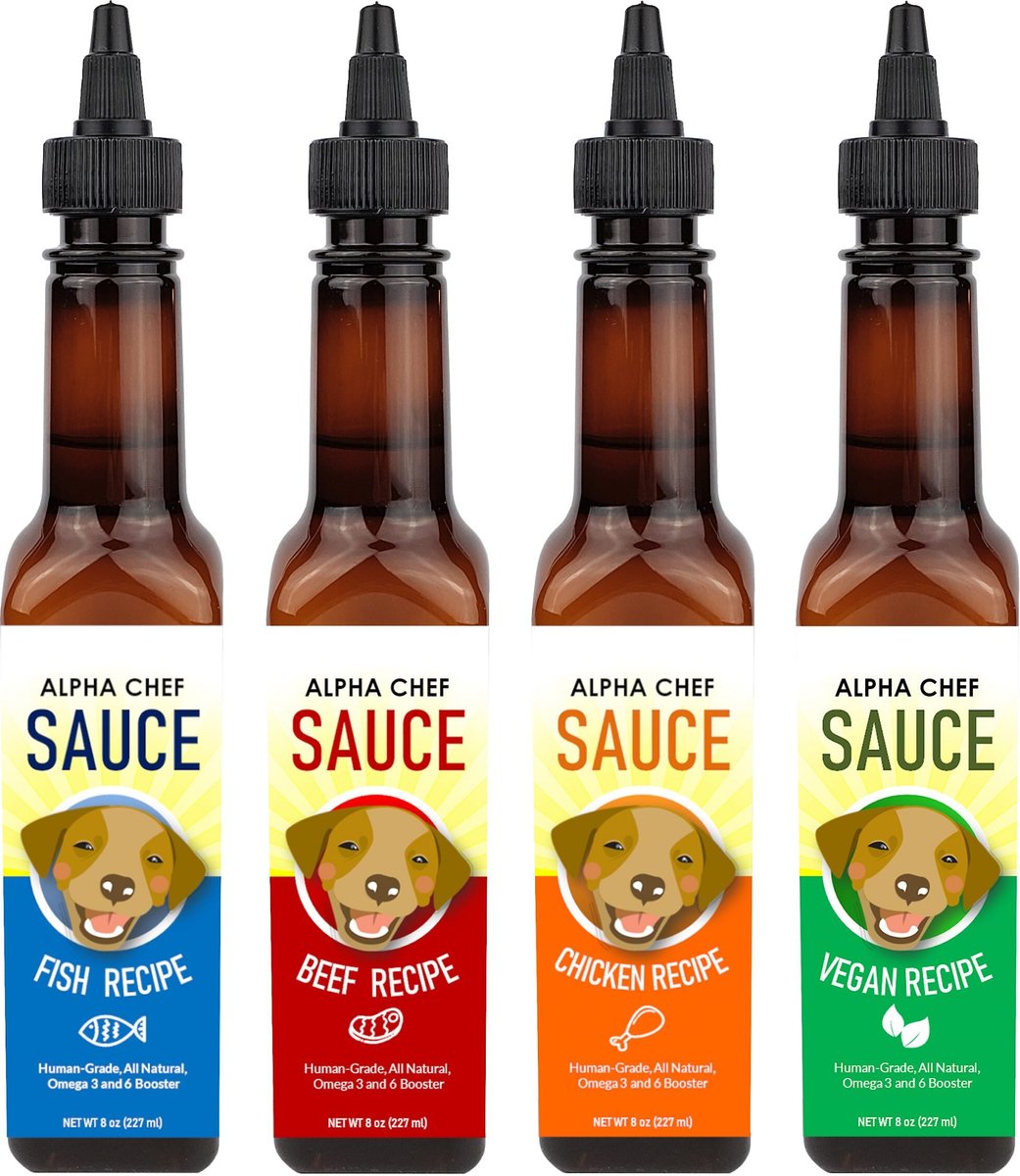 Alpha Chef SAUCE Chicken Recipe Dog and Cat Food Topper， 8-oz bottle