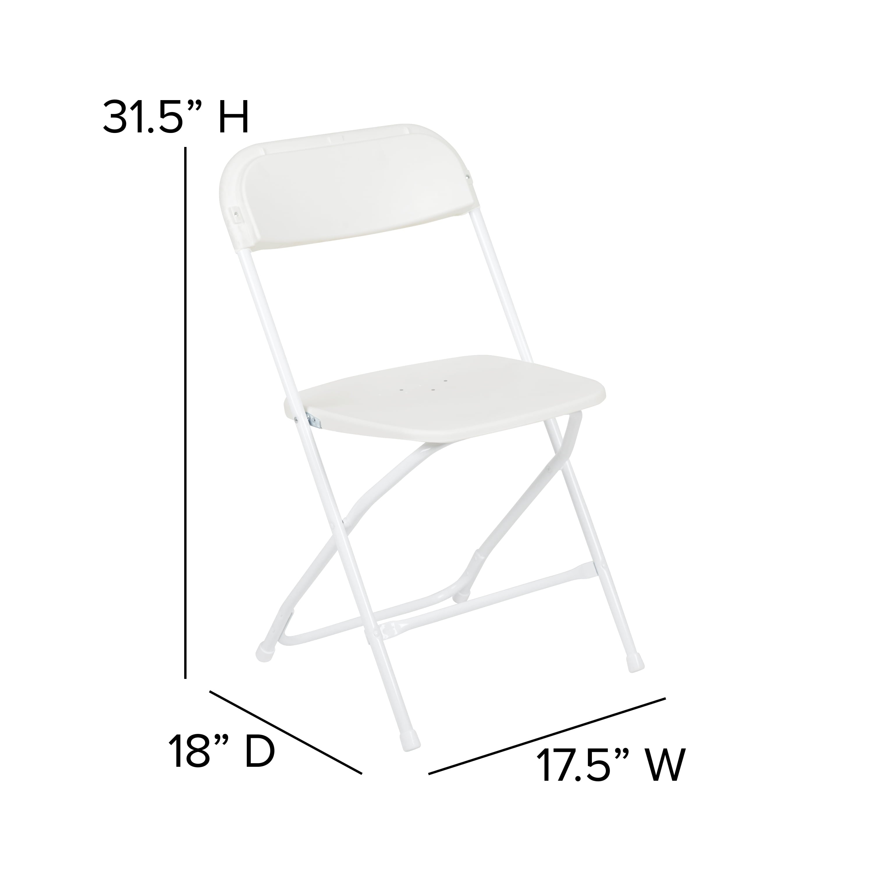 Flash Furniture Hercules™ Series Plastic Folding Chair - White - 4 Pack 650LB Weight Capacity Comfortable Event Chair-Lightweight Folding Chair