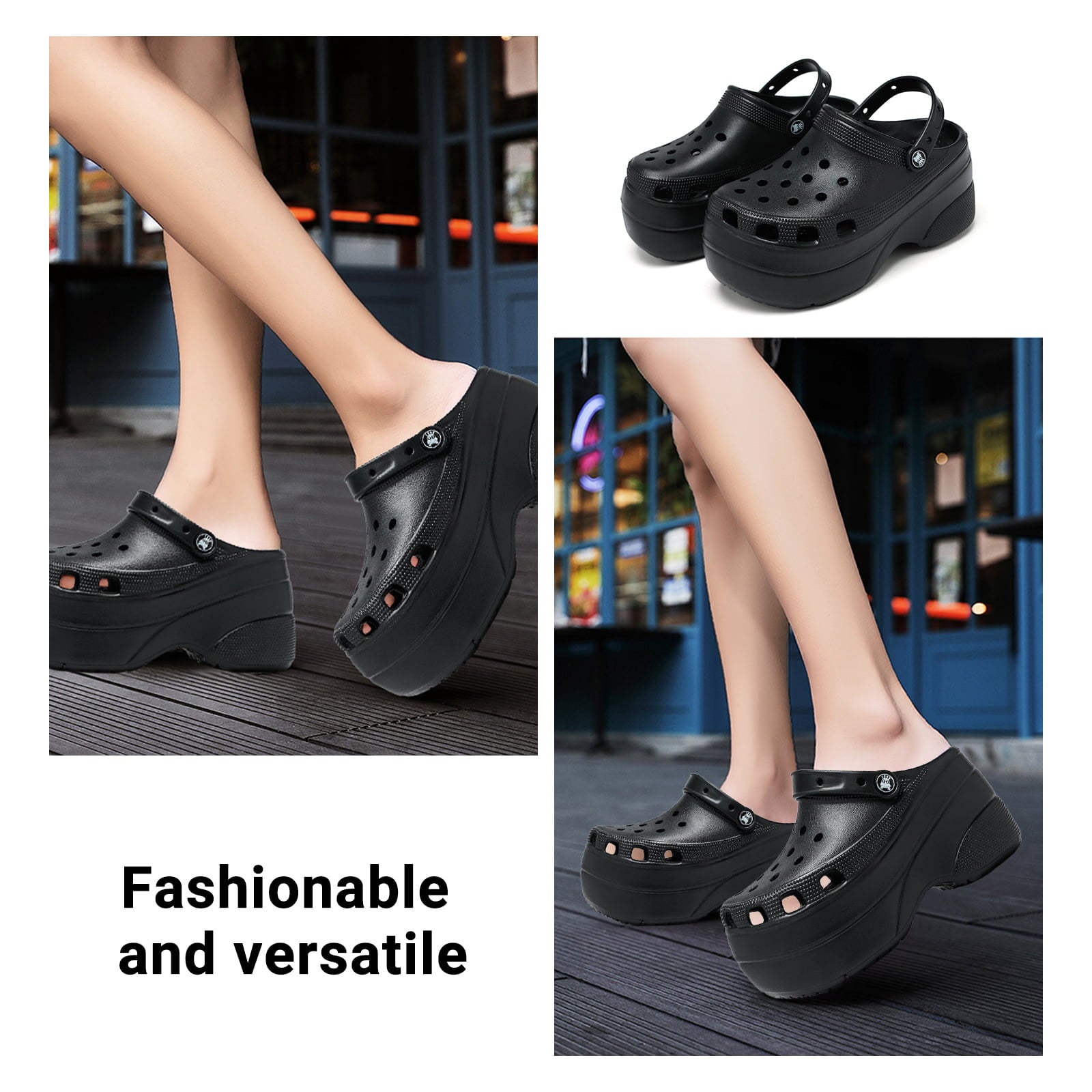 Women's Platform Clogs Hight Heels Mules Beach Sandals Slippers Slip On Garden Shoes