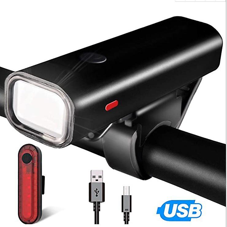 Super Bright Usb Rechargeable Bicycle Headlight And Rear Taillight， 4 Lighting Modes-v9 Headlight+056 Taillight (one Set)