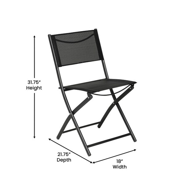 4 Pack Commercial Outdoor Flex Comfort Folding Chair with Metal Frame