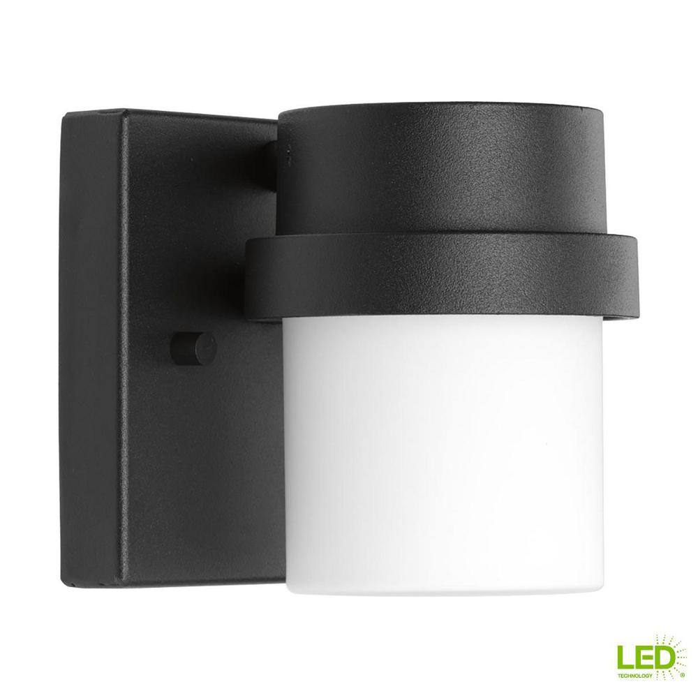 Progress Lighting Z-1060 LED Collection 1-Light Textured Black Etched Opal Glass Modern Outdoor Wall Lantern Light P560072-031-30